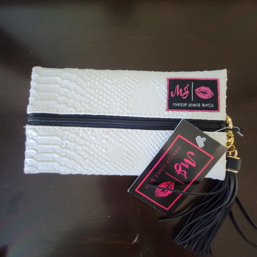 Makeup Junkie Snow Python Snake Bag mini